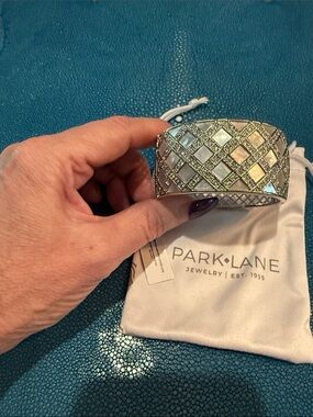 Park Lane Silver Mosaic Cuff Bracelet - Silver